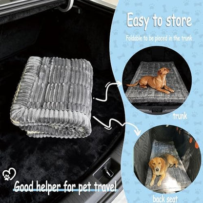 XINYI Dog Car Seat Cover for Back Seat, Dog Bed for Car, Non-Slip Sofa and Travel Pet Mat, Soft and Comfortable, Easy to Clean (Gray, 23.6" x 51.2") - Image 3