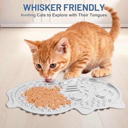 Stainless Steel Lick Mat for Dogs & Cats, Large Pet-Shaped Slow Feeder Pad, Chew-Proof, Non-Slip Licking Mat for Slow Eating, Stress Relief, Whisker Friendly for Cats - Image 6