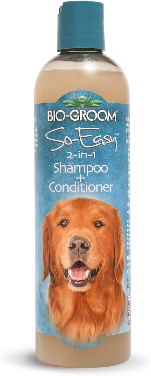 Bio-Groom So Easy 2 in 1 Shampoo & Conditioner - Dog & Puppy Shampoo and Conditioner, Detangling Dog Wash for Grooming, Soap Free, 12:1 Concentration - Tropical Fruit Scent, 12 fl oz