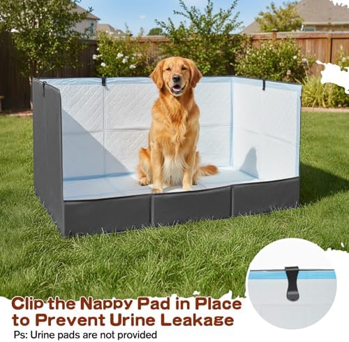 Foldable Dog Litter Box with High Walls, Waterproof Indoor Dog Potty Tray with 4-Inch Baffle, 33.5"×23.6"×15.9" Dogs Pee Pad Holder for Puppies Small and Medium Dogs - Image 6