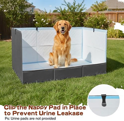 Foldable Dog Litter Box with High Walls, Waterproof Indoor Dog Potty Tray with 4-Inch Baffle, 33.5"×23.6"×15.9" Dogs Pee Pad Holder for Puppies Small and Medium Dogs - Image 6
