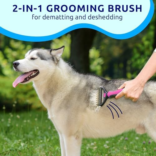 Pat Your Pet Deshedding Brush & Metal Comb Grooming Combo for Cats & Dogs - Image 3