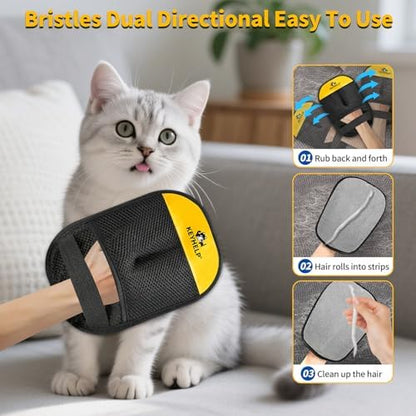 Pet Hair Removal Glove for Dog & Cat, Reusable Electrostatic Pet Hair Glove - Image 3