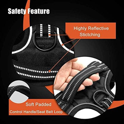 PHOEPET No Pull Dog Harnesses for Small Puppies Reflective Adjustable Front Clip Vest with 2 Metal Leash Attachment Hooks Soft Handle [Over The Head Design](M, Royal Blue) - Image 4