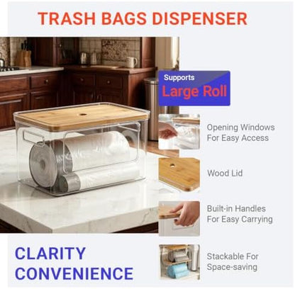 3-in-1 Cat litter Box Liners XL & Cat Litter Bags Dispenser & Pet Hair Removal Glove for Dogs & Cats | Liner Bags 20 Count for Pet Cat Litter Tray | Stackable Design for Litter Bag Dispenser - Image 2