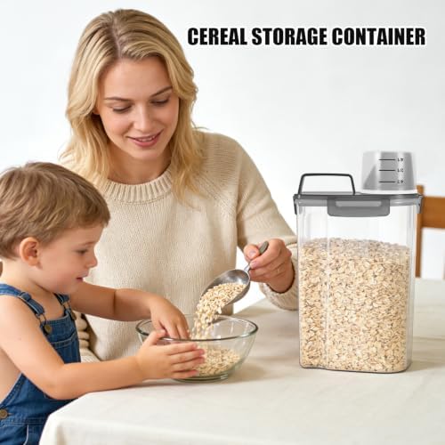 2 Pack 3 Lbs Pet Dog Cat Food Bird Seed Storage Containers for Travel -Grey - Image 5