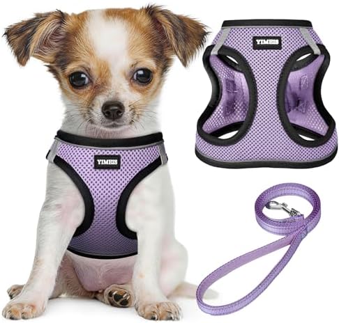 No Pull Dog Puppy Harness and Leash Set Reflective Mesh Vest Medium by YIMEIS