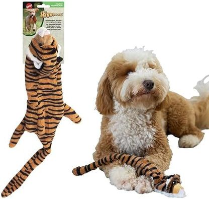 SPOT Skinneeez Jungle Cat 14 Inch Stuffing-Free Plush Squeaky Dog Toy – Soft Interactive Chew Toy for Small and Medium Dogs – Mess-Free Play for Light & Moderate Chewers by SPOT