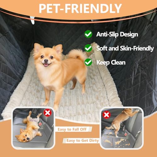 Dog Car Seat Cover 2 Piece Seat Waterproof Hammock and Brown Cover - Image 2