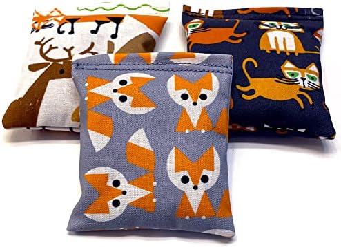 Organic Catnip Toys, Made with GOTS Certified Organic Fabric, Organic Catnip, Organic Thread, One package of 3 toys, Handmade in the USA by Handmade