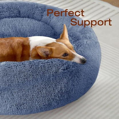 JOLLYVOGUE Dog Beds Large Sized Dog, 36 inches Calming Soft Anti-Anxiety Donut Dogs Bed, Washable Round Fluffy Cushion for Large Pets, Fits up to 80 lbs Pets - Image 2