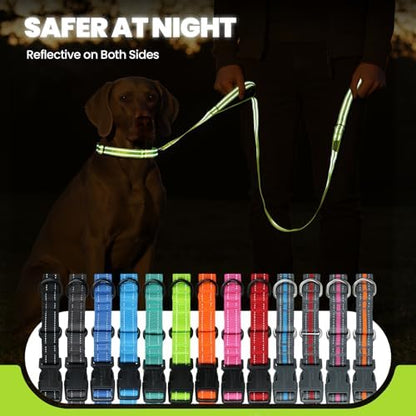 VIVAGLORY Double Handle Dog Leash Twingrip, 5ft x 1in, M, Neon Yellow - Image 5
