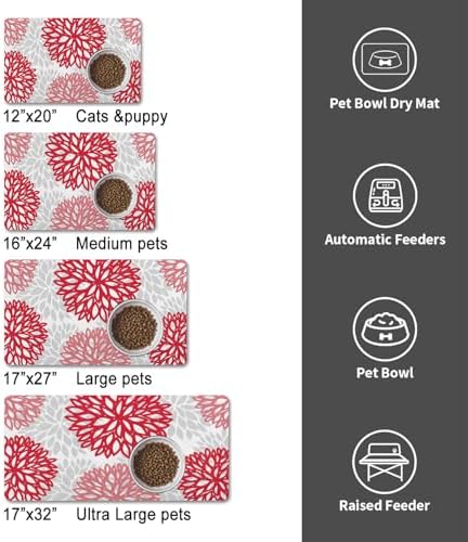 Dog Food Mat for Floors, Absorbent Pet Cat Food Bowl Mat, 12x20 in - Image 5