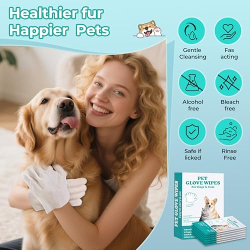 Pet Glove Wipes for Dogs and Cats, Dog Washing Gloves, Individually Wrapped - Image 4