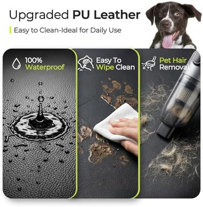 Back Seat Extender for Dogs, Hard Bottom Dog Car Seat Cover for Back Seat, Upgraded Waterproof PU Leather, Easy to Clean, Anti-Scratch & Durable Dog Hammock for Car and SUV, Holds 400lbs, Black - Image 2
