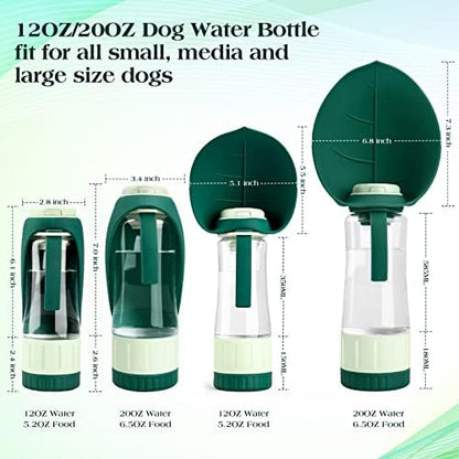 TIOVERY Dog Water Bottle Dispenser for Walking, Pet Water Feeder Container Portable with Drinking Cup Bowl Outdoor Hiking, Travel 20OZ Large Green - Image 3
