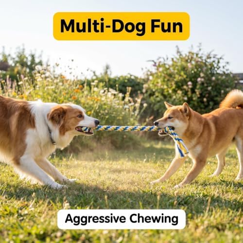 Speedy Panther 9 Pack Large Dog Rope Toys for Aggressive Chewers, 5 Knots Indestructible Chew Toy Kit for Medium Large Dogs, Puppy Teething Tug Toy, Colourful Cotton Dog Rope Toys - Image 5