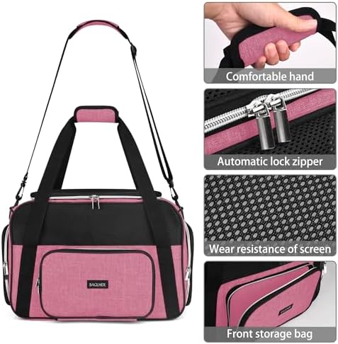 BAGLHER Pet Travel Carrier, Cat Carriers Dog Carrier for Small Medium Cats Dogs Puppies, Airline Approved Small Dog Carrier Soft Sided, Collapsible Puppy Carrier - Image 3