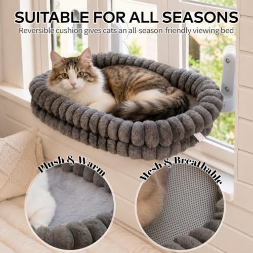 CHEERPALS Cloud Cat Window Perch for Indoor Cats Hammock Bed Foldable - Image 2