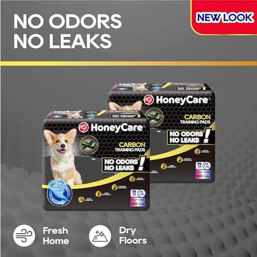 HONEY CARE All-Absorb Puppy Training Pads | Doggie Potty Pads Absorb Eliminating Urine Odor, Ultra Charcoal Dog Pee Pad (Carbon, L 22x23 inch, 100ct) - Image 3