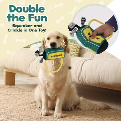 PUPROAR Golf Dog Toy, Dog Birthday Gift, Funny Squeaky Plush Rope Golf Bag Toy for Small, Medium & Large Breeds - Image 3