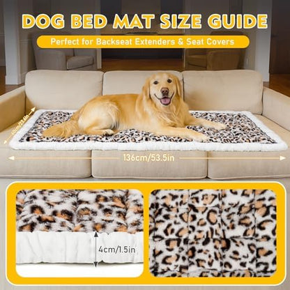 Backseat Dog Bed Mat for Car, Non-Slip Scratch-Resistant Dog Car Seat Cover, Soft Thick Pet Travel Cushion, Washable Back Seat Protector Blanket for Cars SUVs Trucks, 53 x 24 Inches - Image 2
