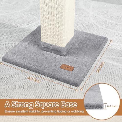 Cat Scratching Post 33 inch for Indoor Cats, High Cat Scratch Post Grey, Cat Tree for Full-Body Stretching, Protect Your Furniture - Image 5