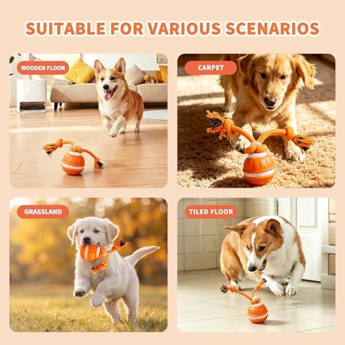 Dog Toys, Interactive Dog Toys, Automatic Interactive Dog Ball, 3 Modes Motion Activated Dog Balls for Medium Large Dogs, Type-C Rechargeable & Bite-Resistant (Orange01) - Image 6