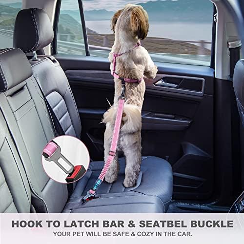 IOKHEIRA Dog Seatbelt - Adjustable Reflective Bungee Harness with Aluminum Swivel Carabiner - Image 7