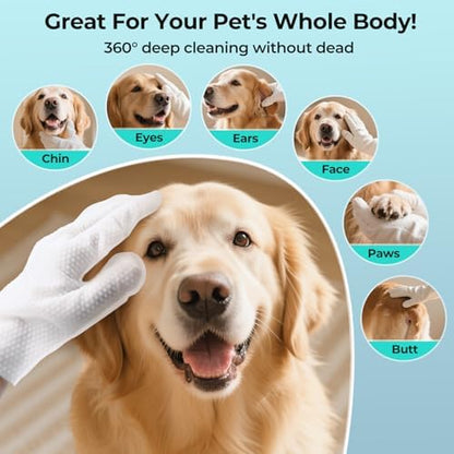 Pet Glove Wipes for Dogs and Cats, Dog Washing Gloves, Individually Wrapped - Image 5