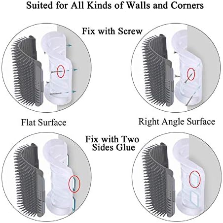 Kingtree Cat Wall Scratcher Self Groomer with Catnip, 2PCS Softer Cat Corner Brush Face Scratchers, Wall Corner Groomer Self Grooming Massage Combs for Long & Short Fur Cats - Image 6
