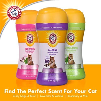 Arm & Hammer Cat Litter Deodorizing Crystals with Baking Soda, Odor Neutralizer, Dissolving Litter Box Deodorizer for Cat Litter Odor Control, Lavender and Vanilla Scent, 15 Oz - 2 Pack - Image 5