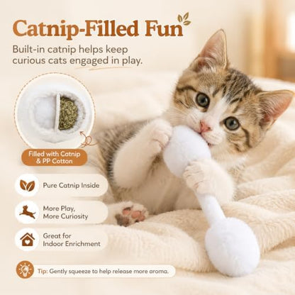 6-Inch Swab Catnip Toys, 6-Pack, No-Glue Fully Stitched Plush Kicker Toys, One-Piece Polyester Outer with PP Cotton Filling for Indoor Cats - Image 4
