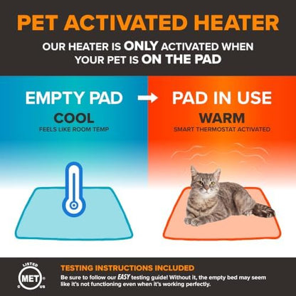 K&H Heated Cat Bed, Thermo-Kitty Mat Indoor, Safety Listed, 6W, Mocha/Tan - Image 4