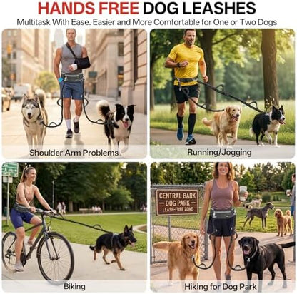 Hands Free Double Dog Leash for Two Dogs 240LB Heavy Duty Bungee - Image 5