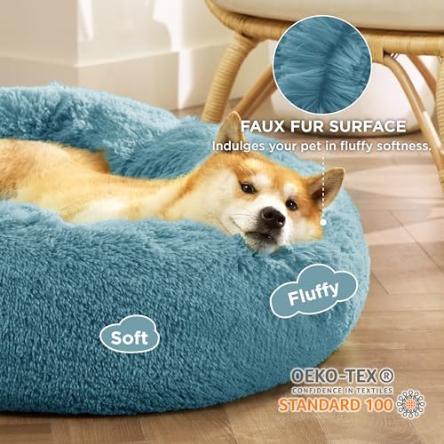 Bedsure Calming Dog Bed Medium Size Dog Donut Washable Pet Bed,30ins - Image 2