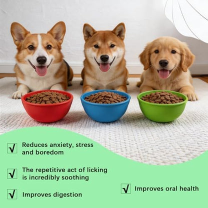 4 Pcs Dog Lick Bowl Wobble Silicone Dog Slow Feeder Bowl Lick Mat Interactive Toy Enrichment Feeder for Cat Pet Oral Health for Boredom Anxiety Relief, Calming, 4 Colors - Image 6
