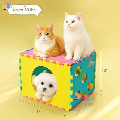 41 Pcs Interactive Cat Toys for Indoor Cats, Kitten Toys with Soft Pillow, Catnip Toys, Chew Rope, Feather Wand, Springs and Balls for Indoor Kittens