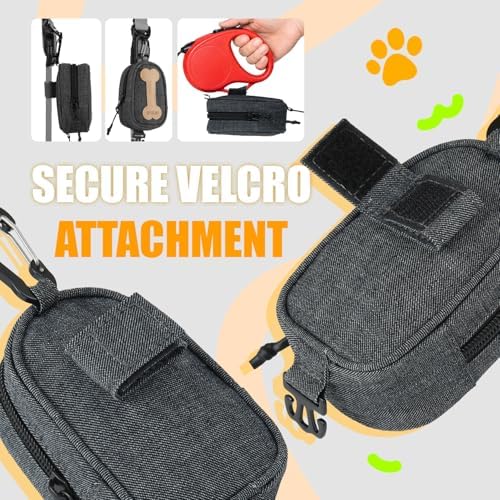 Dog Poop Bag Holder for All Leashes,Hand Free Doggie Waste Bag Dispenser-hook & loop/Carabiner,Dog Poop Bag Dispenser for Leash,Wide Opening,Leash Attachment for Dogs Walking,Poop Bags EXCLUDED,Gray - Image 5