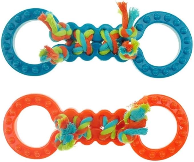 MPP Figure 8 Dog Toys Fun and Colorful Choices Tug Toss Fetch Play Ropes and Loops (Knot Tug)