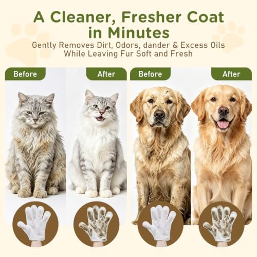 Pet Glove Wipes for Dogs & Cats, No-Rinse Cleaning & Grooming Wipes, 6 PCS - Image 7