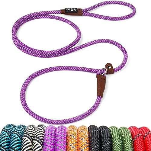 Fida Durable Slip Lead Dog Leash, 6 FT x 3/8" Dog Training Leash, Purple by Fida
