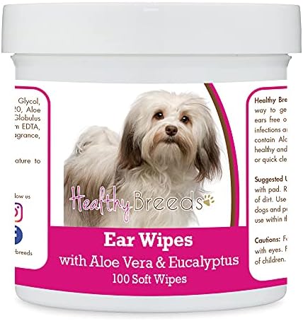 Healthy Breeds Havanese Ear Cleaning Wipes with Aloe & Eucalyptus for Dogs 100 Count by HealthyBreeds