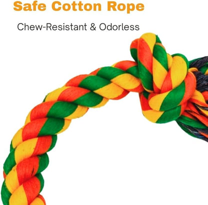 Durable Rope Toy for Medium-Large Dogs, Indestructible Chew & Tug Toy for Powerful Chewers, Teeth-Cleaning Cotton Rope(Figure-8 Rope)