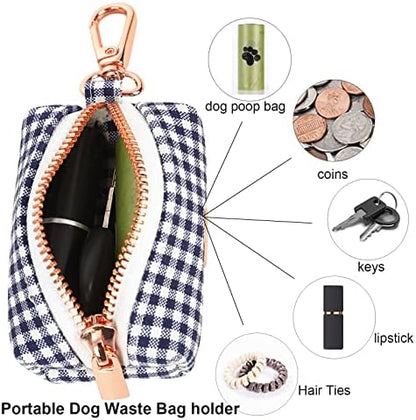 ARING PET Dog Waste Bag Dispenser, Cotton Doggy Poop Bags Holders Attach to Any Leashes, Portable Washable flamingo Pet Waste Pouch Dispenser with Metal Zipper - Image 2