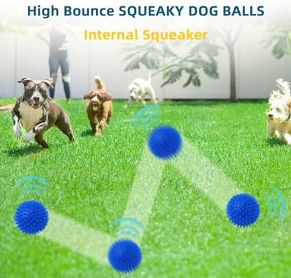 SHARLOVY 4.5'' Squeaky Dog Toy Balls for Large Breeds,Durable Spiky Ball - Image 5