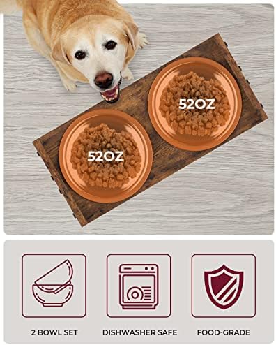 Vantic Elevated Dog Bowls, Adjustable Bowl Stand Large/XLarge, Rustic Brown - Image 4