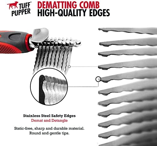 Dematting Comb For Dogs & Cats – Detangling Brush Tool For Dogs Easily & Safely Remove Dead, Matted Or Knotted Hair | Ergonomic, No-Slip Safety Handle for Precision Control | For Poodles & Curly Hair - Image 3