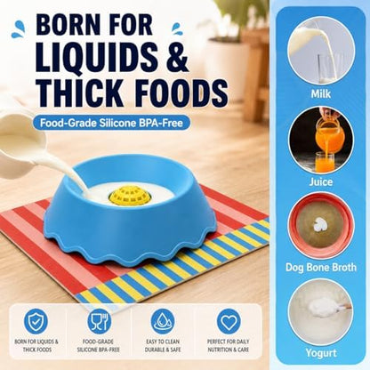 Slow Feeder Dog Bowl for Liquid Treat with Built-in Ball,Soft Silicone Lick and Roll Bowl for Dogs with Non-Slip Mat for Liquid Treats Bone Broth Yogurt,Anti-Slip Interactive Lick Toy, Anxiety Relief - Image 5