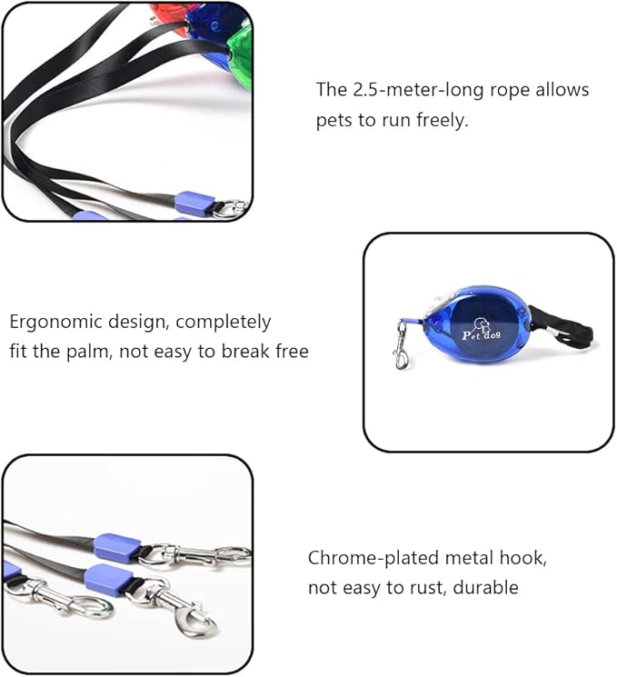 Retractable Small Dog Lead Puppy Lead Travel Cat Retractable Leash Mini and Portable Walking Leash for Small Cats Dogs